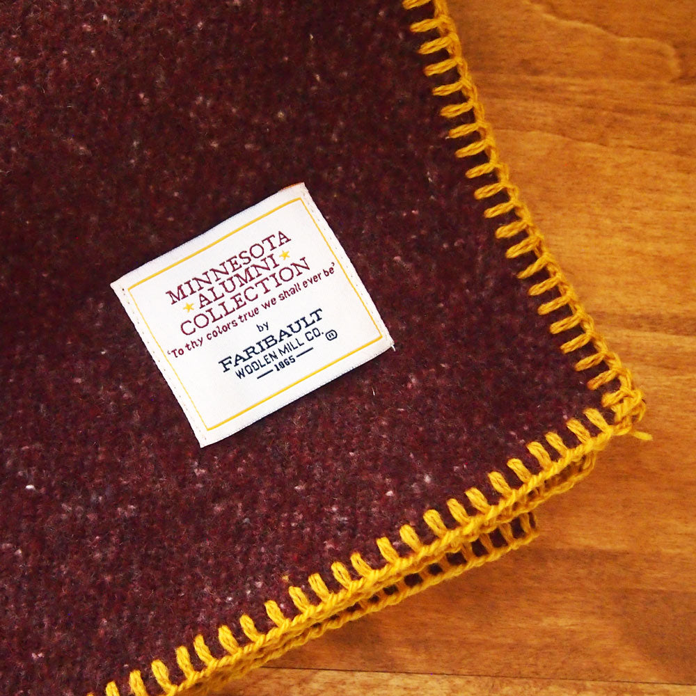 Maroon and Gold Faribault Mill Wool Throw - Market Exclusive – MN