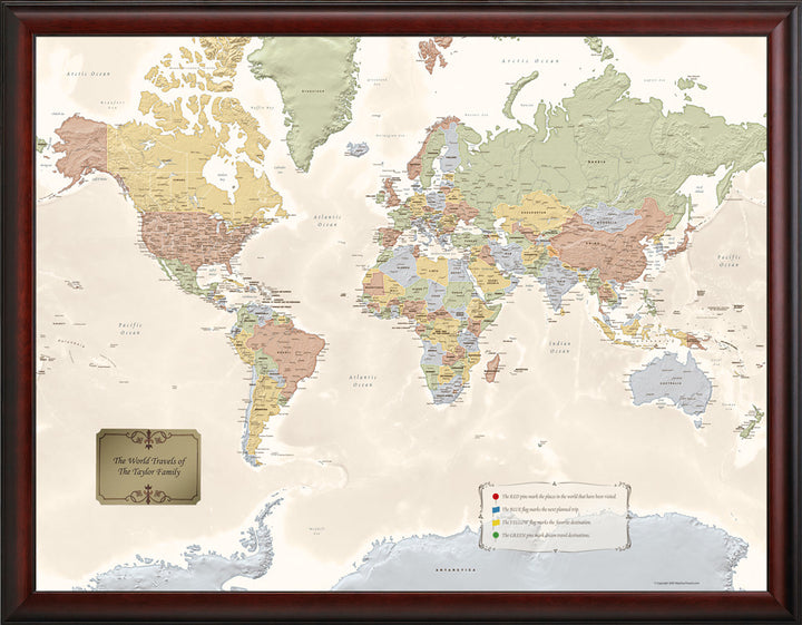 World Traveler Map - Personalized - ships directly from maker – MN